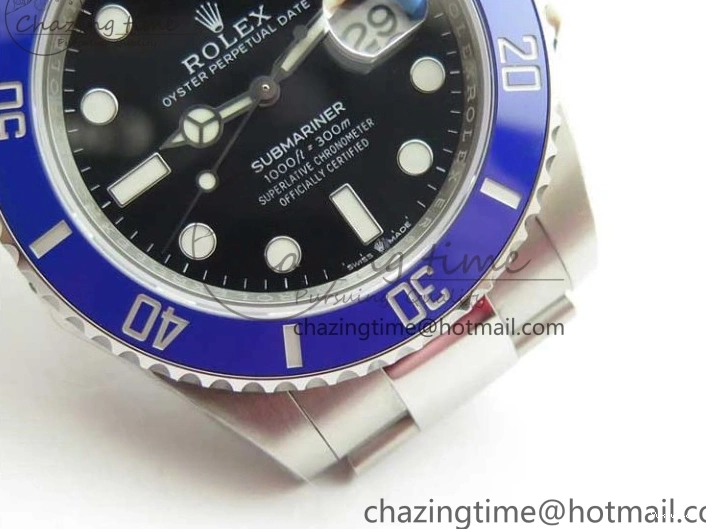 LB Dial EWF SS Bracelet Black A3235 Submariner on 41mm 126619 Ceramic Blue 0421